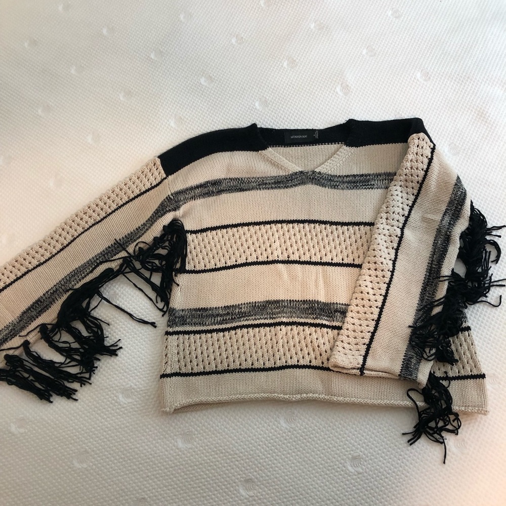 MINKPINK printed sweater with tassels